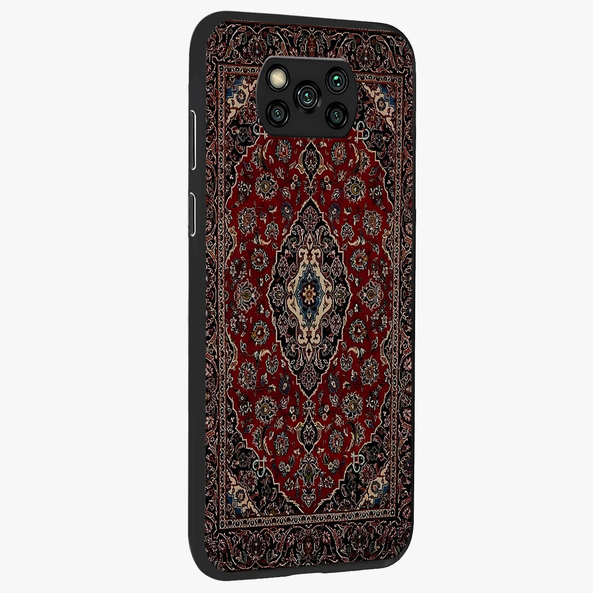 Heritage Carpet Royale Glass Case upright view showcasing detailed ornamental artwork with luxurious traditional theme.