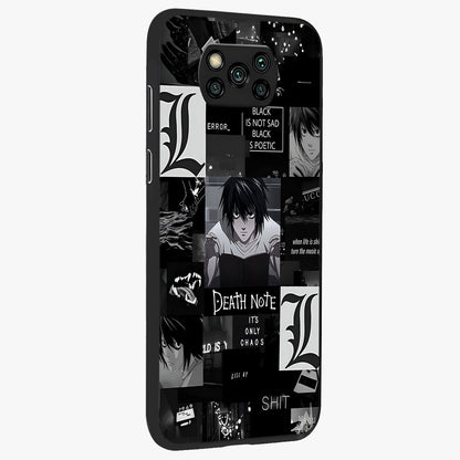 Midnight Chaos Mind Glass Case upright view showcasing expressive abstract artwork with bold dark theme.