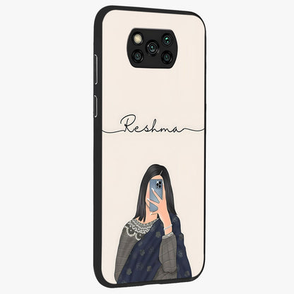 Mirror Mood Muse With Custom Name Glass Case upright view showcasing artistic mirror themed artwork with personalized aesthetic.