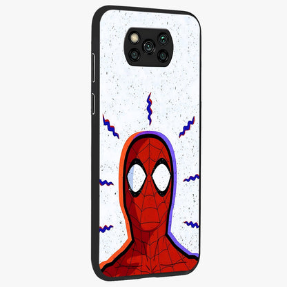 Omg Spiderman Glass Case upright view showcasing energetic superhero artwork with vibrant comic theme.