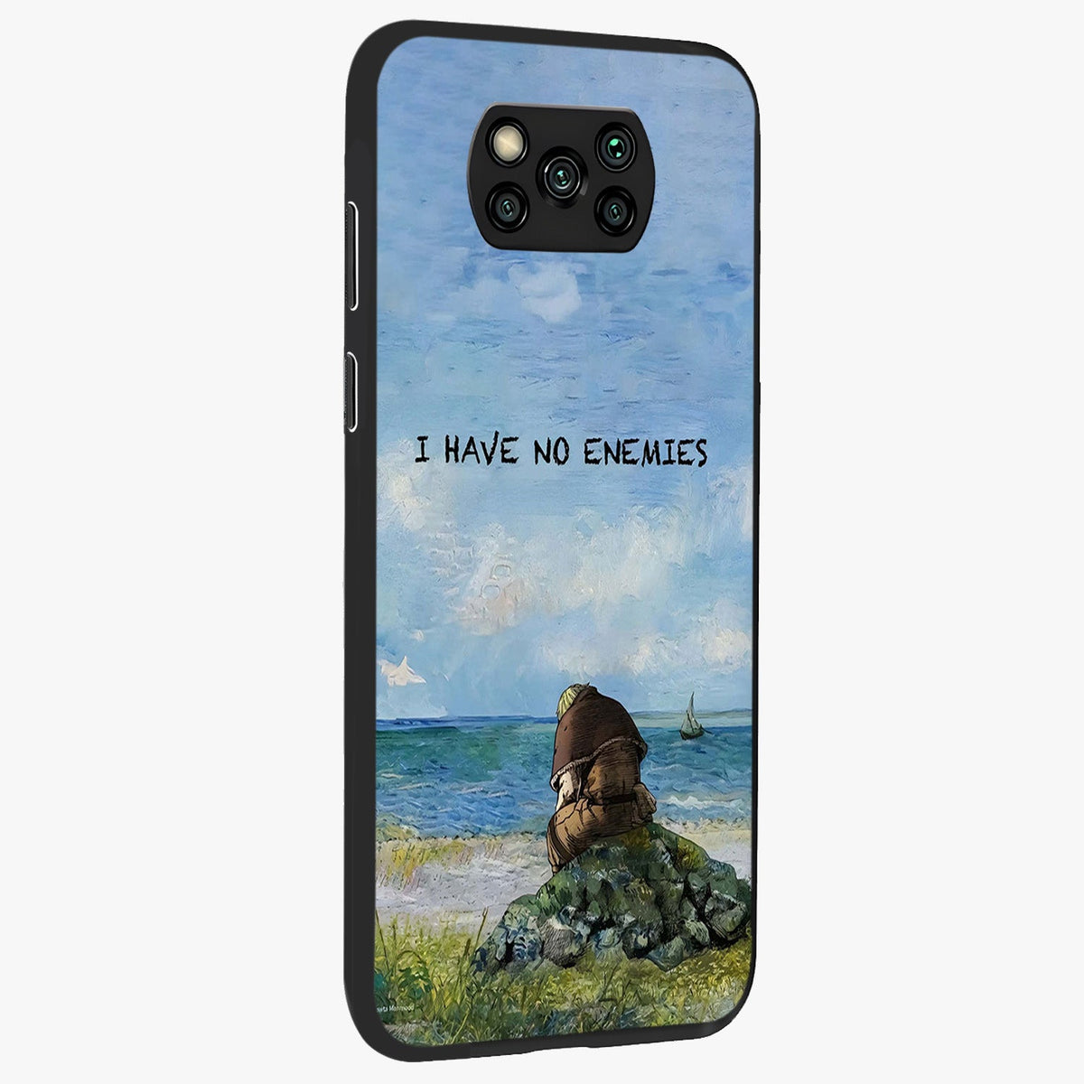 Peace Beyond War Glass Case upright view showcasing powerful peace symbol artwork with inspirational theme.