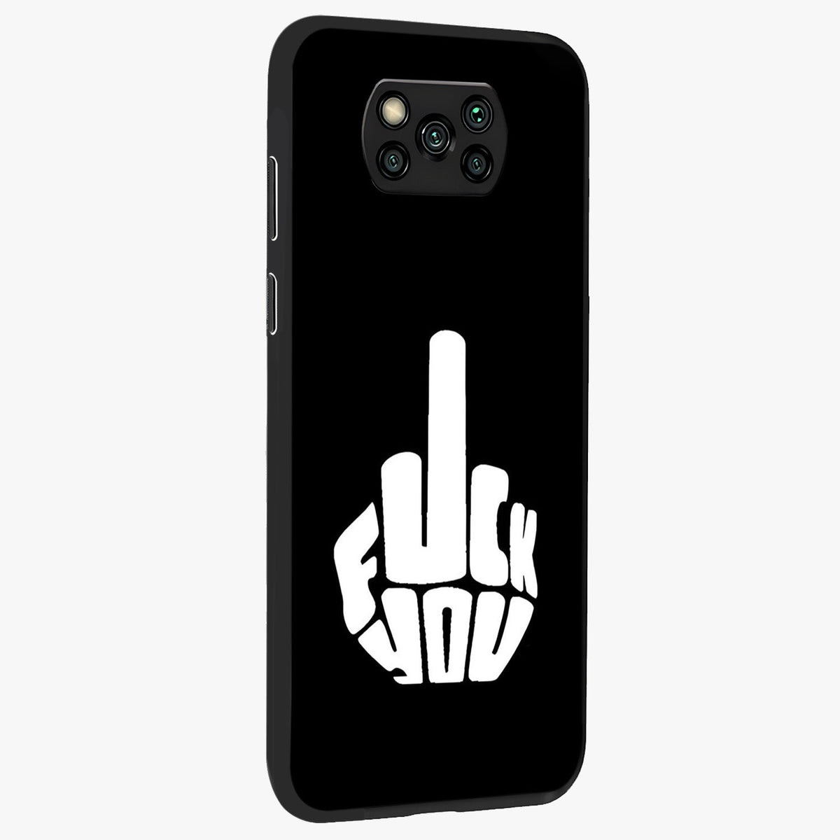 Rebel Mode On Glass Case upright view showcasing striking statement artwork with bold rebellious theme.