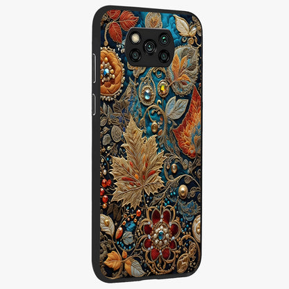 Royal Jewel Garden Glass Case upright view showcasing rich floral artwork with luxurious garden theme.