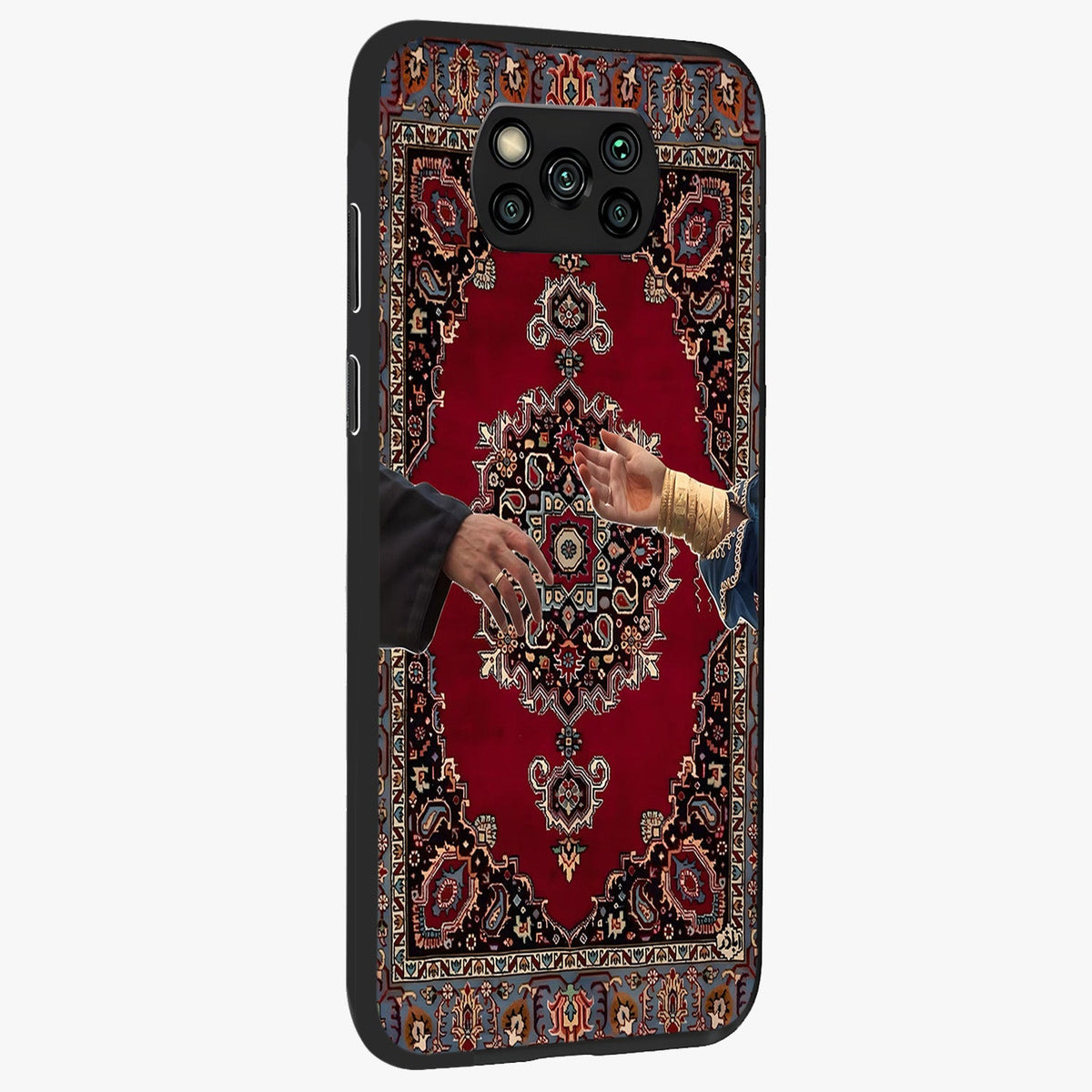 Royal Touch Reach Glass Case upright view showcasing stylish royal inspired artwork with graceful theme.