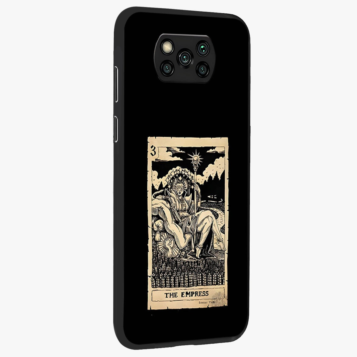 The Empress Glass Case upright view showcasing powerful empress themed artwork with luxurious artistic theme.