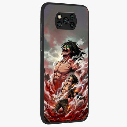 Titan Awakening Fury Glass Case upright view showcasing intense titan artwork with epic fantasy theme.