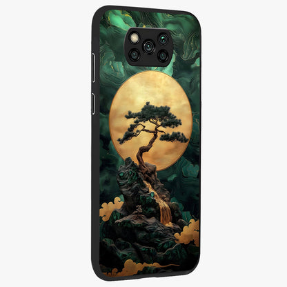Zen Moon Rise Glass Case upright view showcasing serene moon artwork with tranquil night theme.
