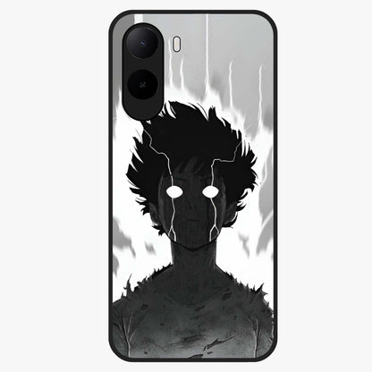 Awakened Inner Rage Glass Case showing flat back view with intense artistic artwork and glossy glass finish.