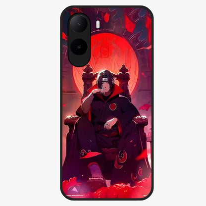Blood Moon Sovereign Glass Case showing flat back view with mystical blood moon artwork and glossy glass finish.