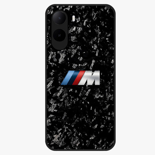 Carbon Speed Mark Glass Case showing flat back view with sporty carbon pattern artwork and glossy glass finish.