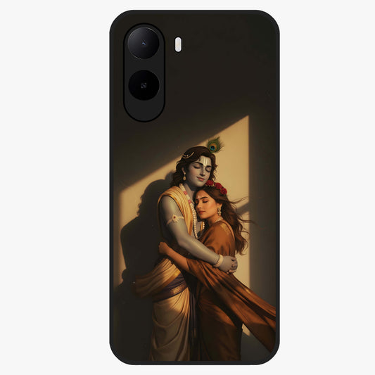 Divine Eternal Love Glass Case showing flat back view with spiritual love themed artwork and glossy glass finish.