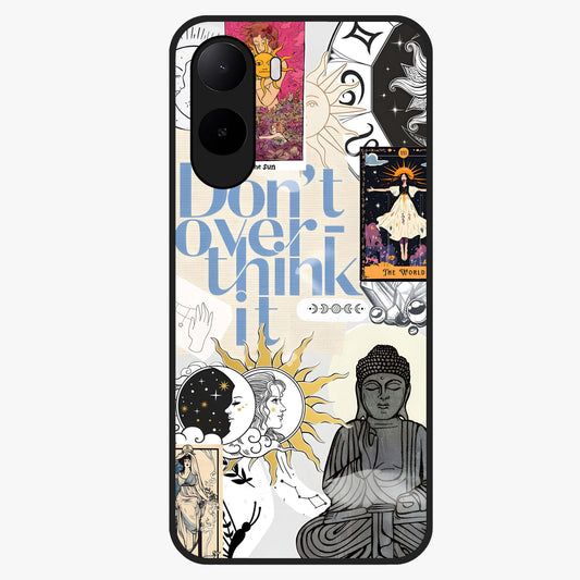 Ethereal Thoughts Glass Case showing flat back view with dreamy artistic artwork and glossy glass finish.