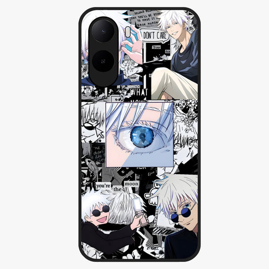 Infinity Sorcerer Chaos Glass Case showing flat back view with mystical sorcerer themed artwork and glossy glass finish.