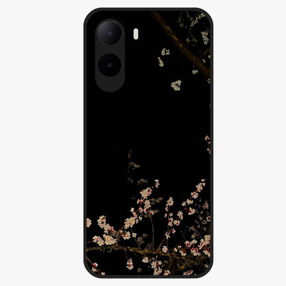 Petal Moon Light With Custom Name Glass Case showing flat back view with floral moonlight artwork and personalized name design.