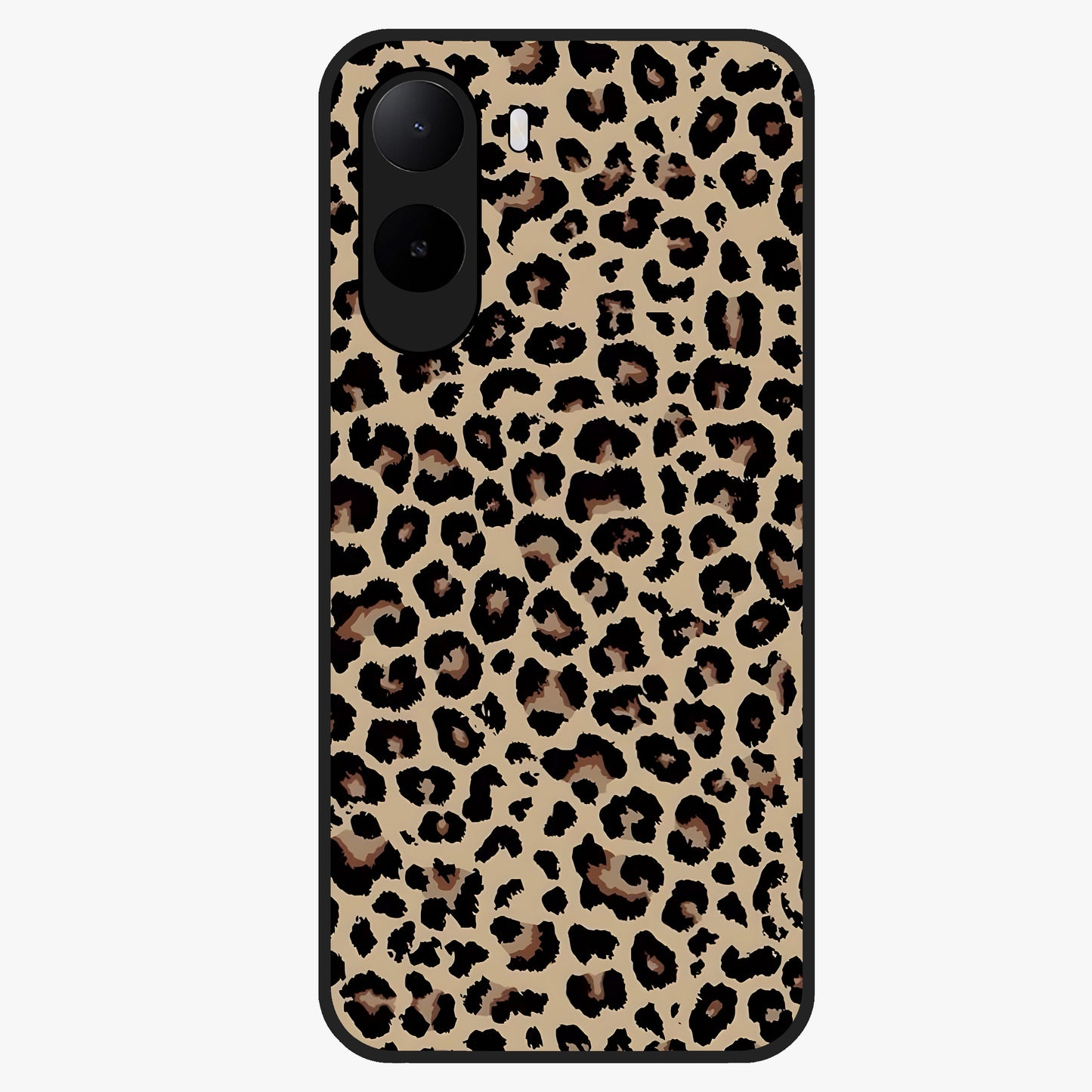 Savage Chic Pattern Glass Case showing flat back view with stylish patterned artwork and glossy glass finish.