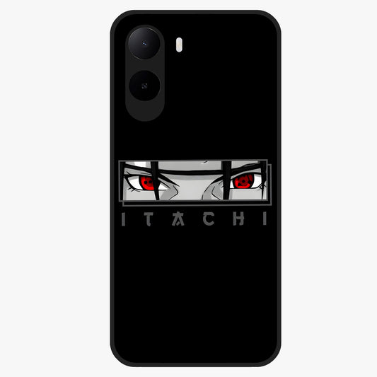 Scarlet Gaze Dominance Glass Case showing flat back view with striking red themed artwork and glossy glass finish.