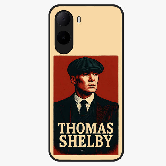 Vintage Mafia Authority Glass Case showing flat back view with bold vintage mafia inspired artwork and glossy glass finish.
