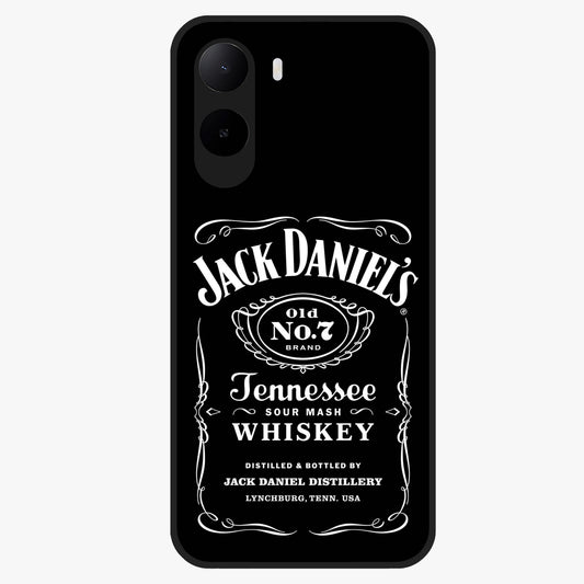 Vintage Whiskey Heritage Glass Case showing flat back view with classic whiskey inspired artwork and glossy glass finish.