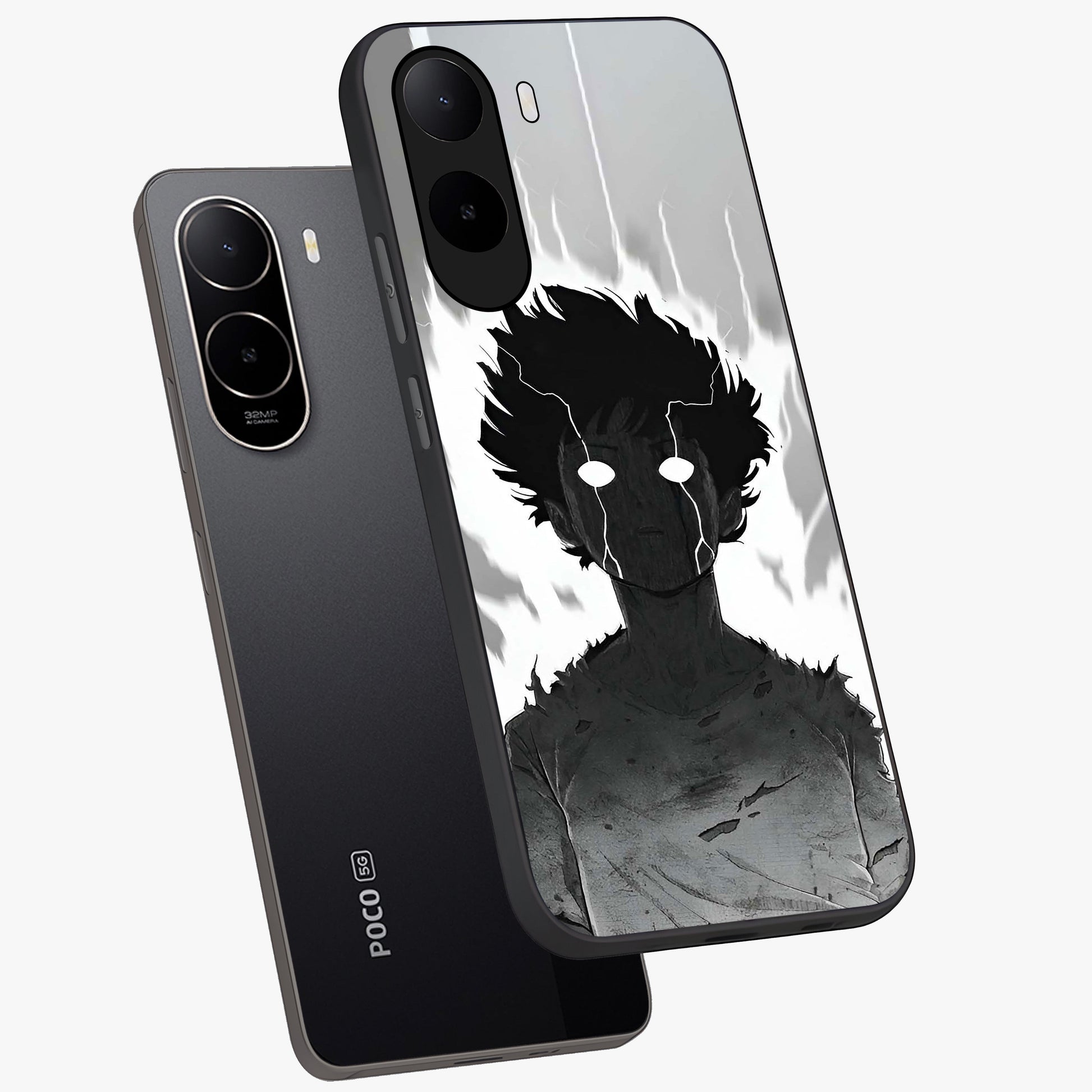 Awakened Inner Rage Glass Case displayed in angled mockup highlighting powerful graphic design and bold artistic theme.