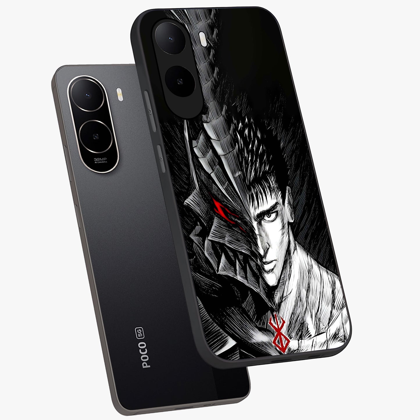 Berserker Blood Oath Glass Case displayed in angled mockup highlighting dark fantasy graphic design and powerful theme.
