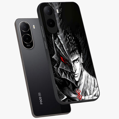 Berserker Blood Oath Glass Case displayed in angled mockup highlighting dark fantasy graphic design and powerful theme.