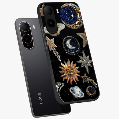 Celestial Gem Constellations Glass Case displayed in angled mockup highlighting gemstone inspired constellation design.
