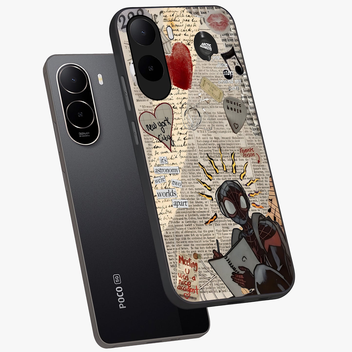 City Dream Sketch Glass Case displayed in angled mockup highlighting minimal city illustration with aesthetic sketch style.