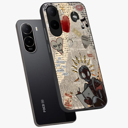 City Dream Sketch Glass Case displayed in angled mockup highlighting minimal city illustration with aesthetic sketch style.