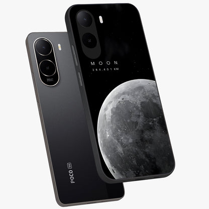 Cosmic Moon Glow Glass Case displayed in angled mockup highlighting celestial moon design with cosmic aesthetic theme.