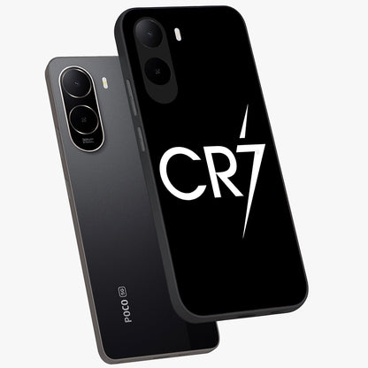 Cr7 Elite Strike Glass Case displayed in angled mockup highlighting powerful sports graphic with bold athletic theme.