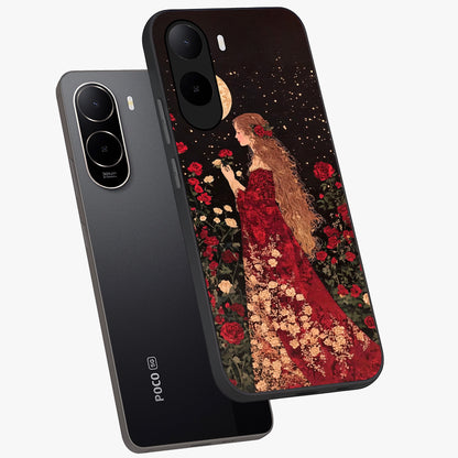 Crimson Dreams Glass Case displayed in angled mockup highlighting soft crimson aesthetic design with artistic theme.