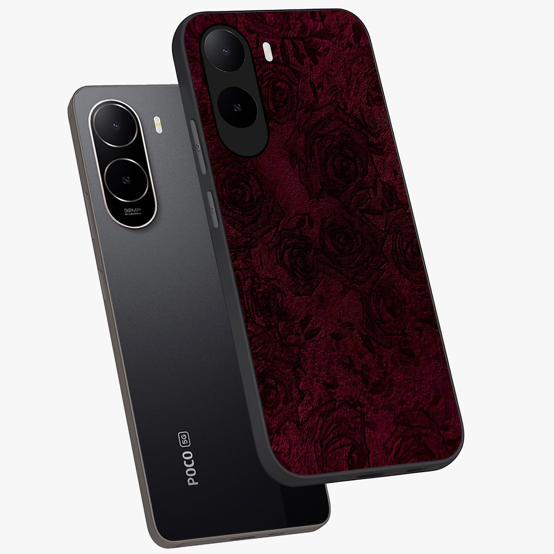 Crimson Fade Flow Glass Case displayed in angled mockup highlighting smooth gradient design with modern aesthetic style.