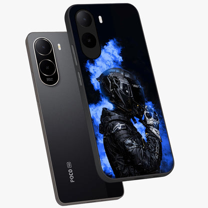 Cyber Sentinel Protocol Glass Case displayed in angled mockup highlighting digital cyber design with sci-fi aesthetic style.