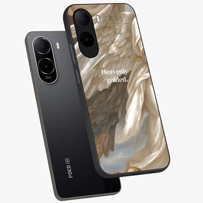 Divine Winged Grace Glass Case displayed in angled mockup highlighting graceful wing design with divine aesthetic style.