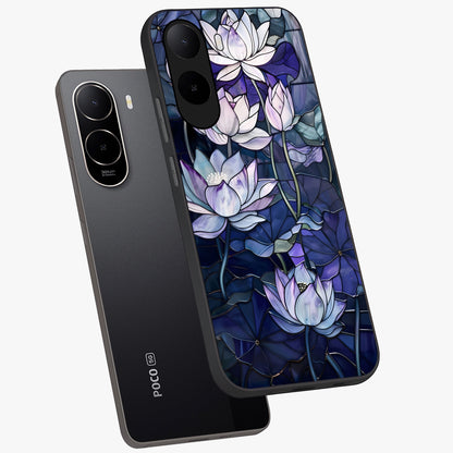 Gloss Petal Rush Glass Case displayed in angled mockup highlighting vibrant petal design with elegant floral aesthetic.