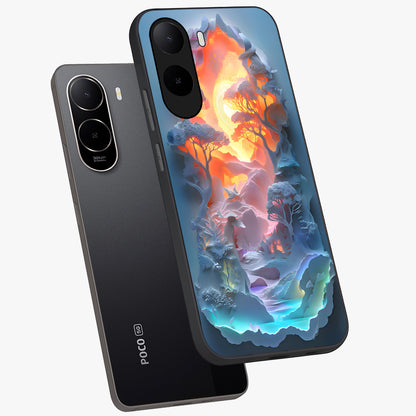 Glow Forest Portal Glass Case displayed in angled mockup highlighting mystical forest design with magical glowing aesthetic.