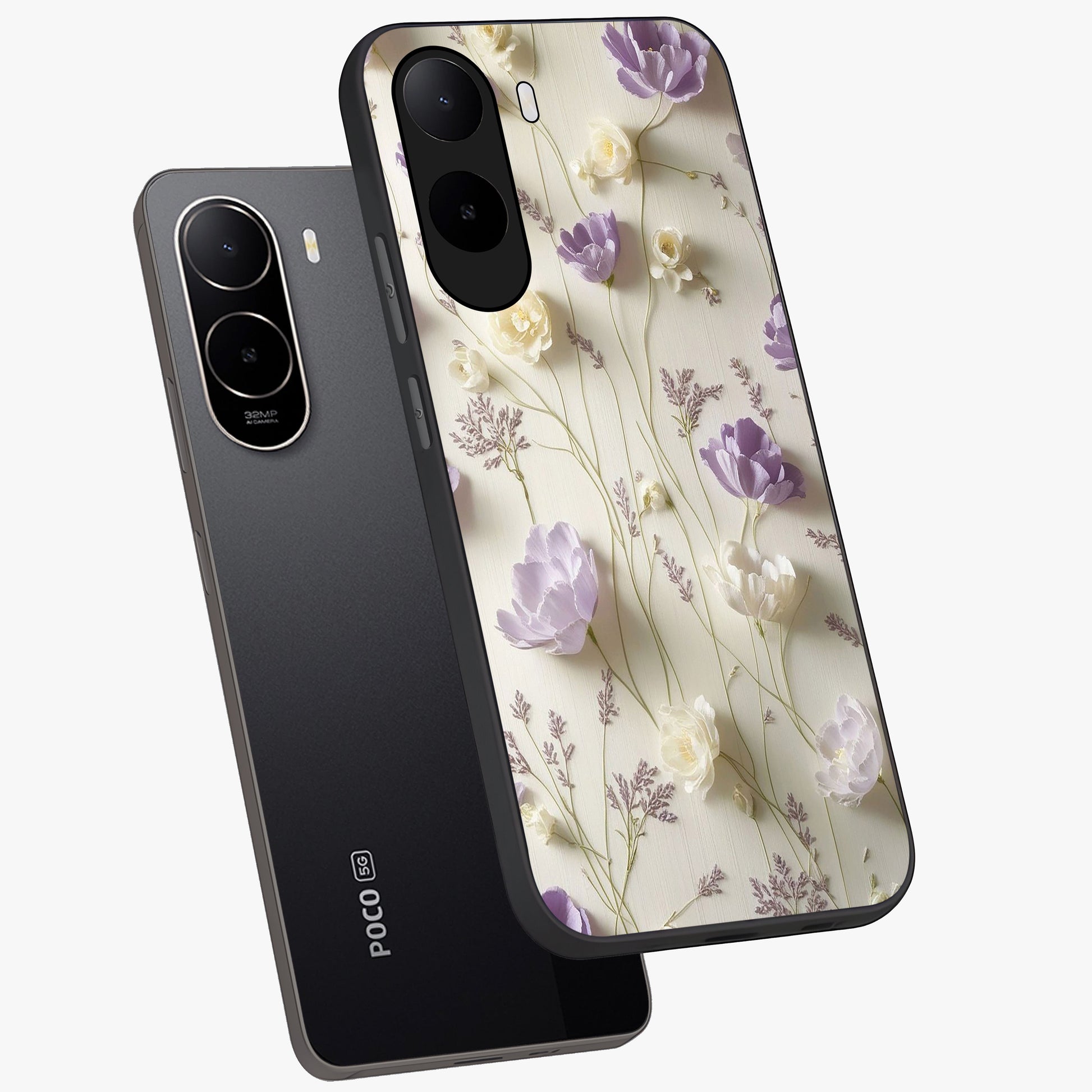 Lilac Breeze Harmony Glass Case displayed in angled mockup highlighting calm lilac breeze design with soothing aesthetic style.