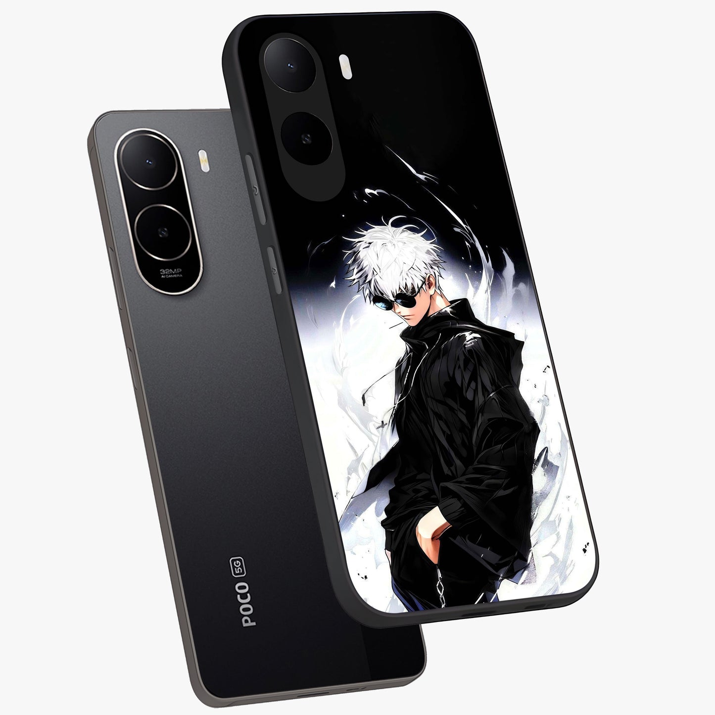 Limitless Shadow King Glass Case displayed in angled mockup highlighting dramatic dark hero design with intense aesthetic.
