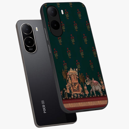 Macmerise Glass Case displayed in angled mockup highlighting trendy graphic design with sleek aesthetic style.