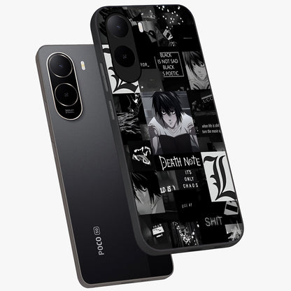 Midnight Chaos Mind Glass Case displayed in angled mockup highlighting chaotic artistic design with dramatic midnight aesthetic.