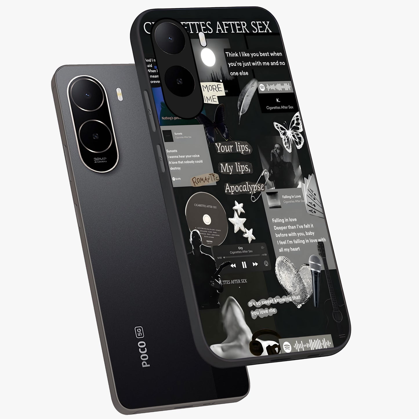 Midnight Love Echo Glass Case displayed in angled mockup highlighting elegant love inspired design with deep aesthetic style.