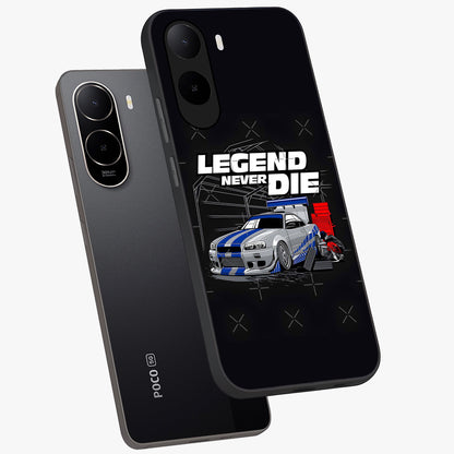 Midnight Racing Legacy Glass Case displayed in angled mockup highlighting dynamic automotive design with bold midnight aesthetic.