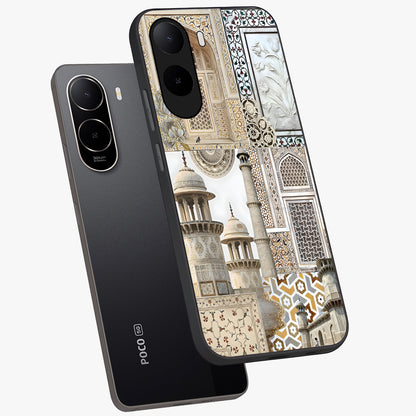 Mughal Marble Legacy Glass Case displayed in angled mockup highlighting elegant heritage marble artwork with royal aesthetic.