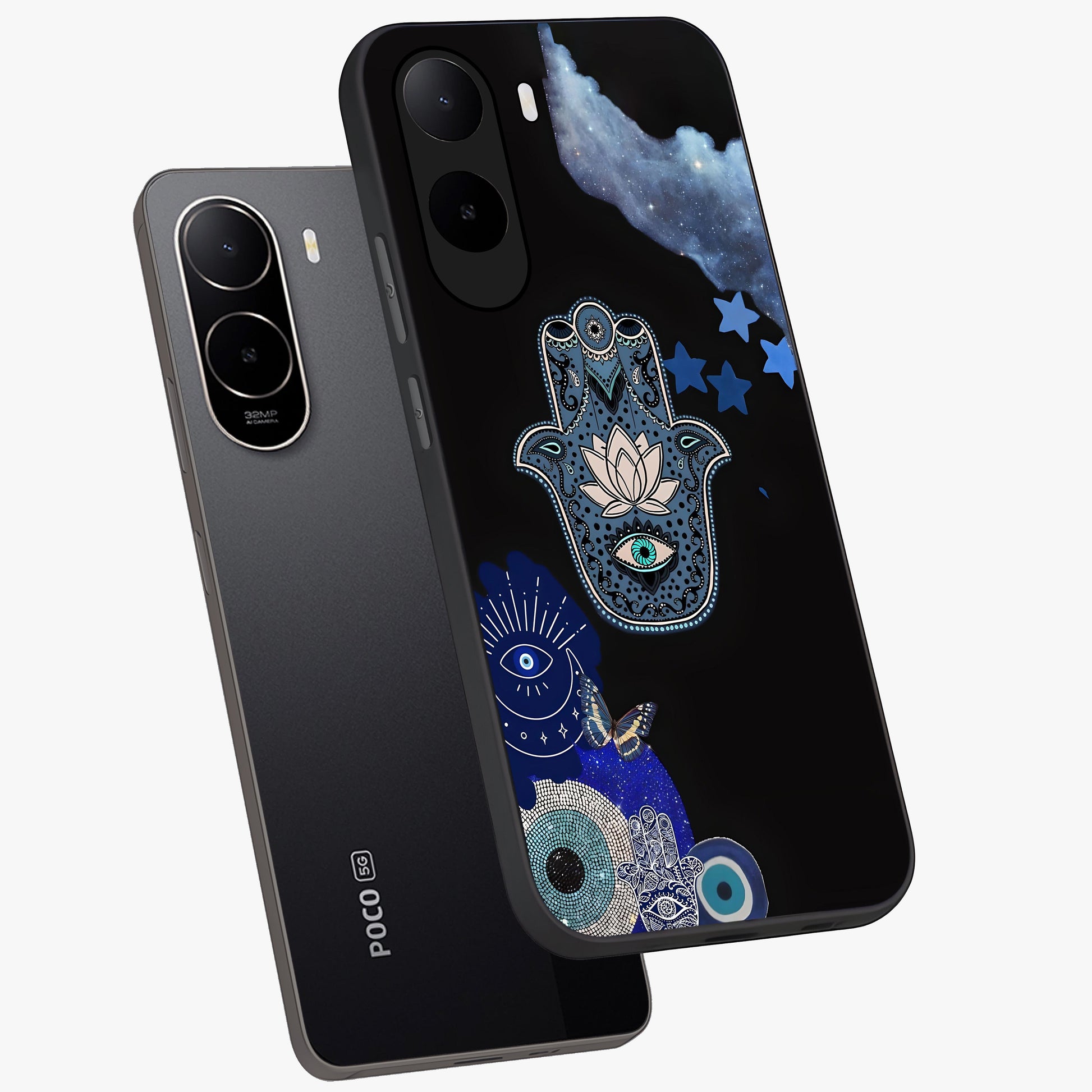 Mystic Hand Aura Glass Case displayed in angled mockup highlighting magical aura design with spiritual aesthetic style.