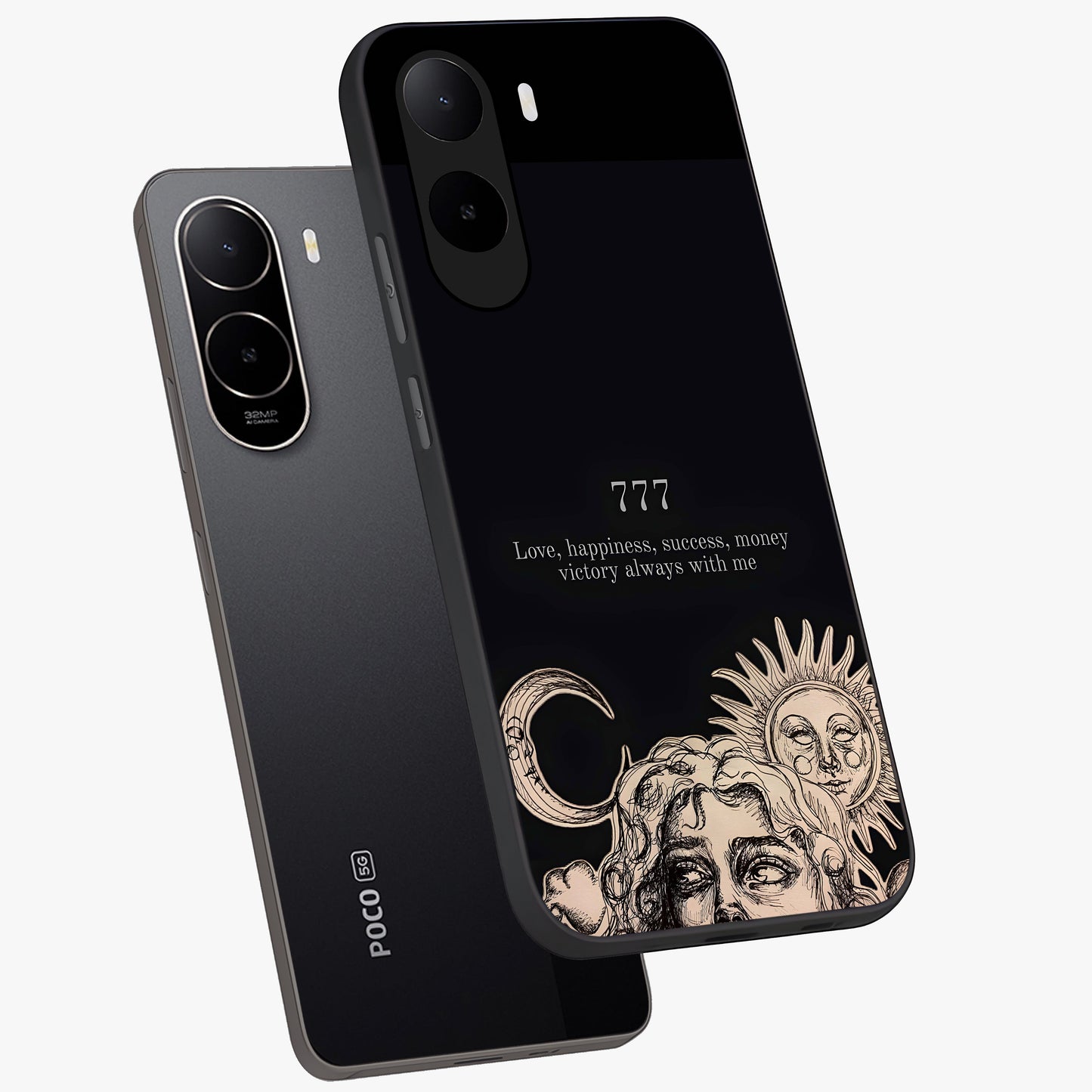 Mystic Victory Aura Glass Case displayed in angled mockup highlighting energetic aura design with bold mystical aesthetic.