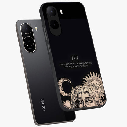 Mystic Victory Aura Glass Case displayed in angled mockup highlighting energetic aura design with bold mystical aesthetic.