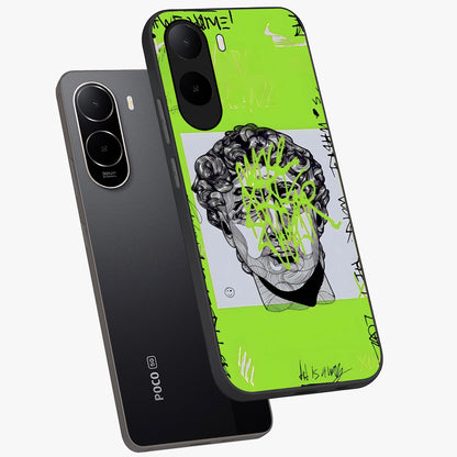 Neo Graffiti Rebellion Glass Case displayed in angled mockup highlighting urban street art design with rebellious aesthetic.