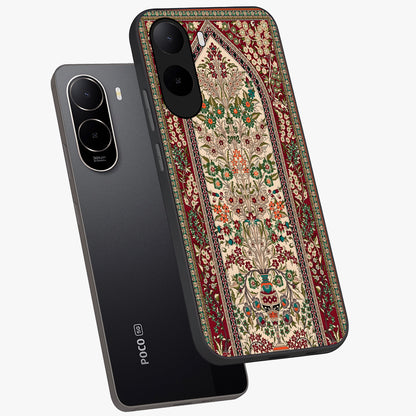 Persian Inspired Glass Case displayed in angled mockup highlighting intricate traditional design with elegant cultural aesthetic.