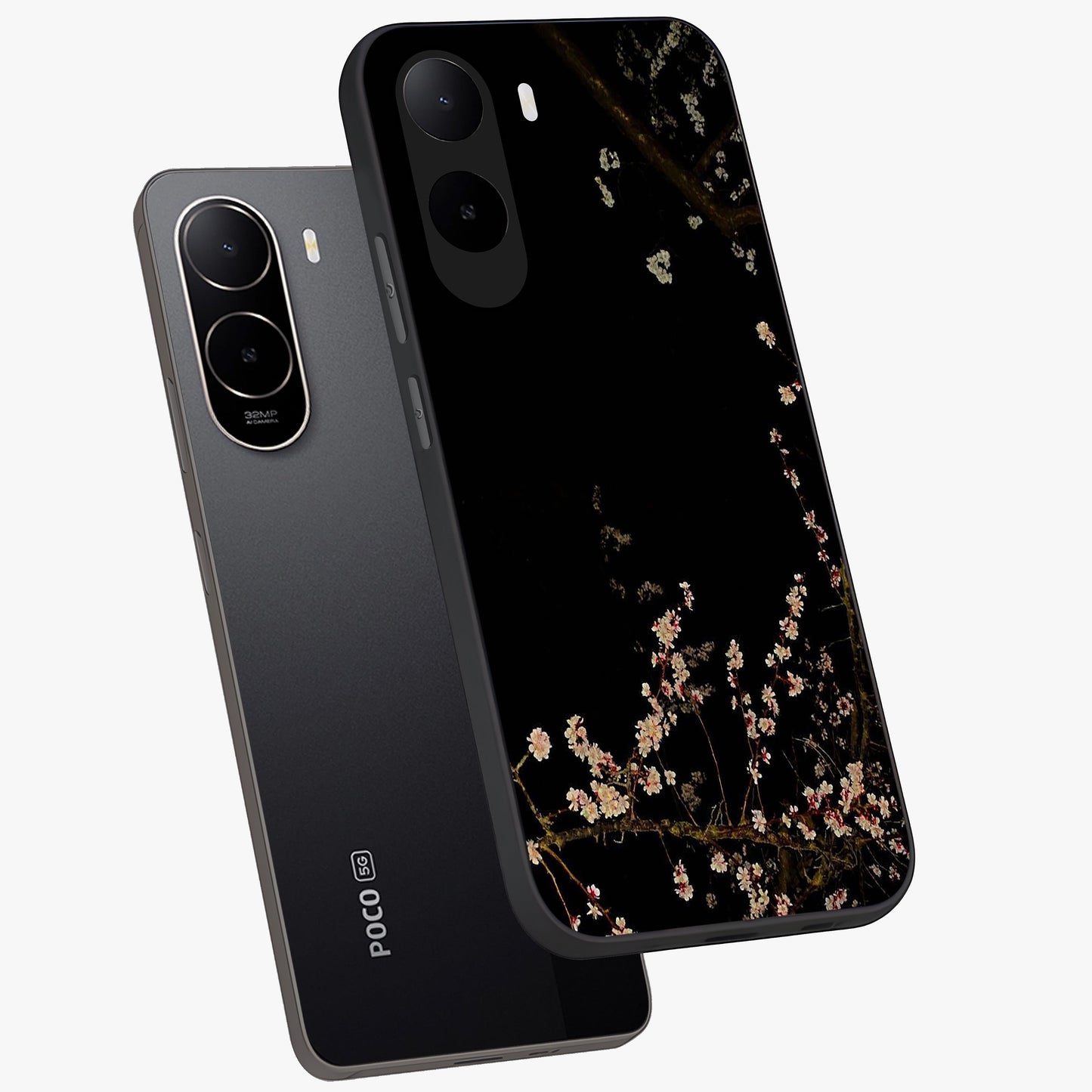 Petal Moon Light With Custom Name Glass Case displayed in angled mockup highlighting delicate petal design with custom name feature.