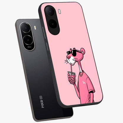 Pink Panther Glass Case displayed in angled mockup highlighting playful cartoon character design with vibrant pink aesthetic.